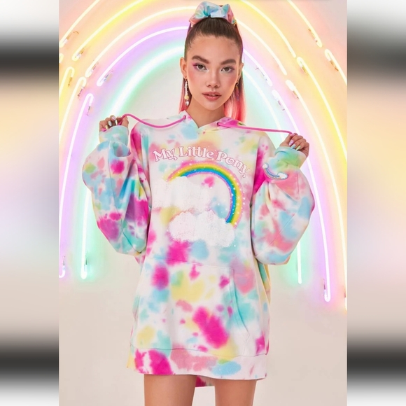 🆕️SzL My Little Pony Rainbow Friendship Is Magic Tie Dye Oversized Hoodie - Picture 6 of 6